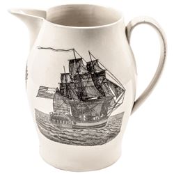 c. 1796 Historical Liverpool Creamware Pitcher/Jug: O Liberty Thou Goddess! Poem