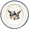 Image 1 : c. 1830 Colorful Patriotic Heraldic American Eagle Feather-Edged Plate