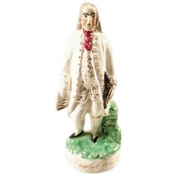 c 1860 BENJAMIN FRANKLIN Staffordshire Polychrome Ceramic Figure Depicting Benjamin Franklin