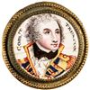 Image 1 : Commodore Thomas Truxtun Portrait Commemorative Porcelain/Brass Curtain Tieback