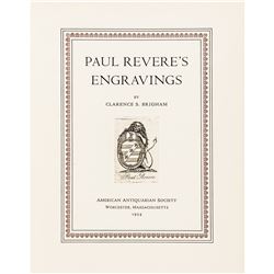 1954 1st Edition Reference Book: PAUL REVERE’S ENGRAVINGS by Clarence S. Brigham