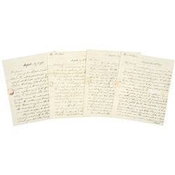 4 Letters to General WILLIAM SHEPARD mentions Great Esteem of George Washington