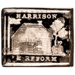 Rare 1840 Presidential Campaign William Henry Harrison Patriotic Sulfide Brooch
