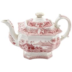 1840 Presidential Campaign William Henry Harrison Political Ceramic Teapot