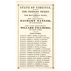 1848 Old Rough and Ready, Taylor Presidential Campaign Ballot, State of Virginia