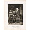 Image 3 : c. 1850 Four Famous Americans Portraits including: John Adams + Stephen Girard