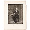Image 4 : c. 1850 Four Famous Americans Portraits including: John Adams + Stephen Girard