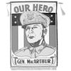 Image 1 : c. 1942 Patriotic General Douglas MacArthur - OUR HERO - Textile Banner