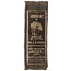 Image 1 : 1841 WILLIAM HENRY HARRISON Uncommon Memorial Silk Ribbon Gold Print Black Silk