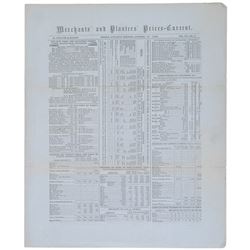 1856 Merchants and Planters Prices Current at Mobile, Alabama