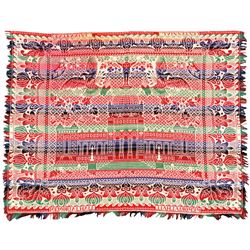 1876, Philadelphia Exposition Memorial Hall Woven 1776-1876, CENTENNIAL Coverlet