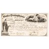 Image 1 : 1850s Two Engraved Exchange Certificates by Danforth, Wright and Company