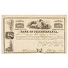 Image 2 : Two 1851 Stock Certificates for the Bank of Pennsylvania, Issued and One Proof
