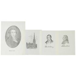 Collection of Thirty Nine Engraved Portraits + Scenes on APPLETON Tissue Paper