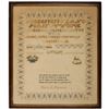 Image 1 : c. 1870 Large 25” x 22” Sampler, Signed by Mary E. Flower Choice Extremely Fine