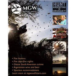 Argentina - Uruguay Dove Hunt, 5 Days/5 Nights, 5 Hunters, Luxury Accommodations