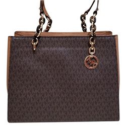 Michael Kors Sofia Lg Shoulder Tote / Brown