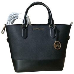 Michael Kors Trista Lg Leather Grab Bag Tote / Black