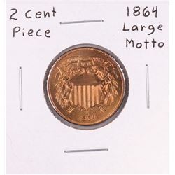 1864 Large Motto Two Cent Piece Coin