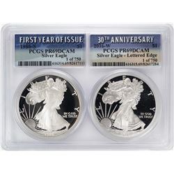 1986-S & 2016-W $1 Proof American Silver Eagle Coin Set PCGS PR69DCAM