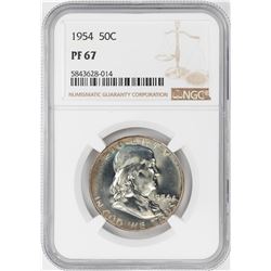 1954 Proof Franklin Half Dollar Coin NGC PF67