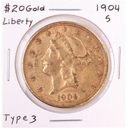 1904-S $20 Liberty Head Double Eagle Gold Coin