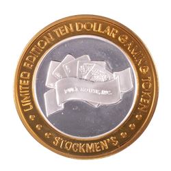 .999 Fine Silver Stockmen's Elko, Nevada $10 Limited Edition Gaming Token