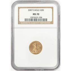 2007 $5 American Gold Eagle Coin NGC MS70