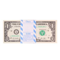 Pack of (100) Consecutive 2013 $1 Federal Reserve STAR Notes San Francisco