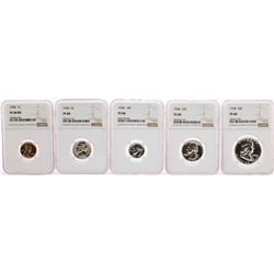 1958 (5) Coin Proof Set Graded NGC PF68