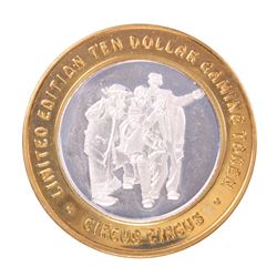 .999 Fine Silver Circus Circus Las Vegas, Nevada $10 Limited Edition Gaming Token