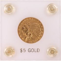 1908 $5 Indian Head Half Eagle Gold Coin