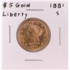 Image 1 : 1881-S $5 Liberty Head Half Eagle Gold Coin