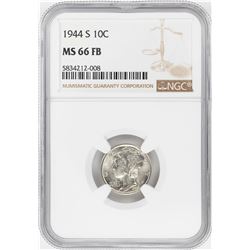 1944-S Mercury Dime Coin NGC MS66FB