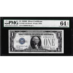 1928B $1 Silver Certificate Note Fr.1602 PMG Choice Uncirculated 64EPQ