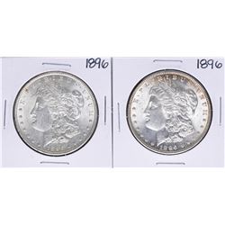 Lot of (2) 1896 $1 Morgan Silver Dollar Coins