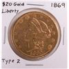 Image 1 : 1869 Type 2 $20 Liberty Head Double Eagle Gold Coin