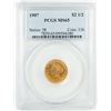 Image 1 : 1907 $2 1/2 Liberty Head Quarter Eagle Gold Coin PCGS MS65
