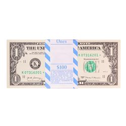 Pack of (100) Consecutive 2017 $1 Federal Reserve STAR Notes Dallas