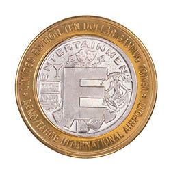 .999 Silver Reno Tahoe International Airport $10 Casino Limited Edition Gaming Token