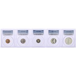 1937 (5) Coin Proof Set PCGS Graded PR63/PR64/PR65