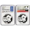 Image 1 : Lot of (2) 2019 China 10 Yuan Silver Panda Coins NGC MS70 Early Releases