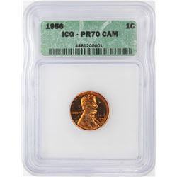 1956 Proof Lincoln Wheat Cent Coin ICG PR70 CAM