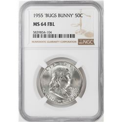 1955 "Bugs Bunny" Franklin Half Dollar Coin NGC MS64FBL