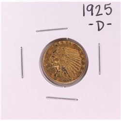1925-D $2 1/2 Indian Head Quarter Eagle Gold Coin