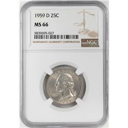 1959-D Washington Quarter Coin NGC MS66