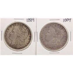 Lot of (2) 1889 $1 Morgan Silver Dollar Coins