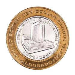 .999 Silver Eldorado Hotel and Casino $10 Casino Gaming Token Limited Edition