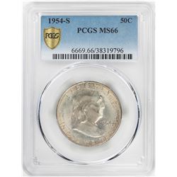 1954-S Franklin Half Dollar Coin PCGS MS66