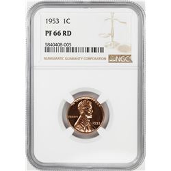 1953 Proof Lincoln Wheat Cent Coin NGC PF66RD